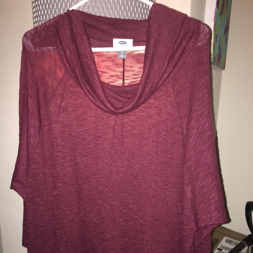 Old Navy Red long sleeve cowl neck tunic.